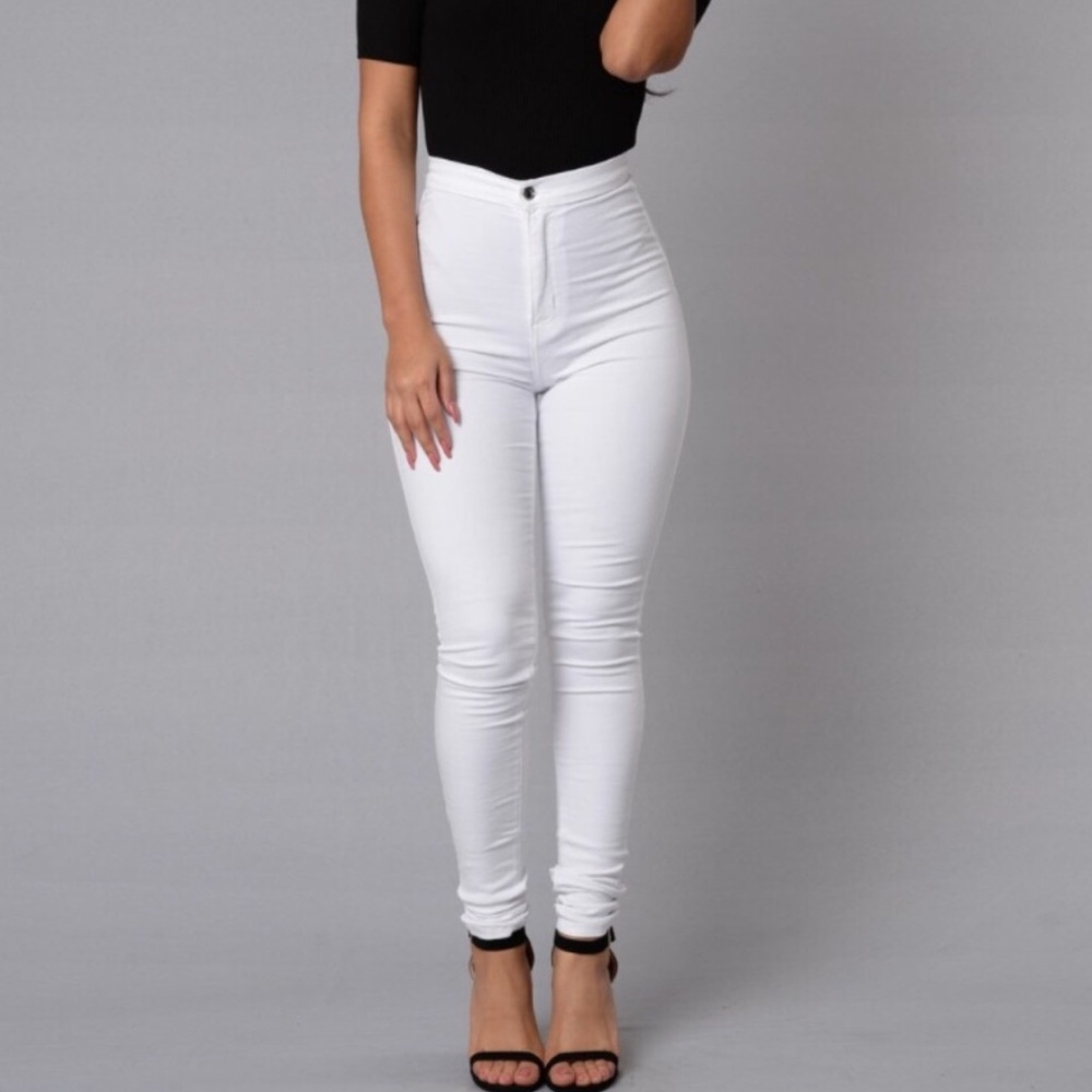 Fashion Nova Super High Waist Denim Skinnies